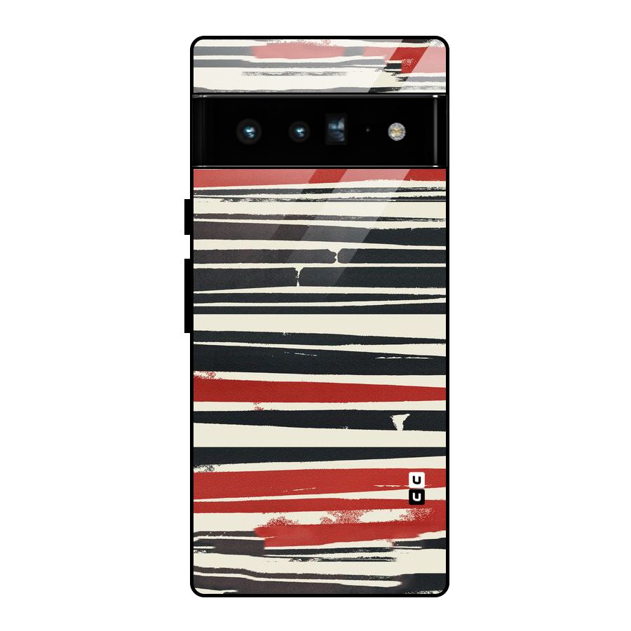 Messy Vintage Stripes Glass Back Case for Google Pixel 6 Pro