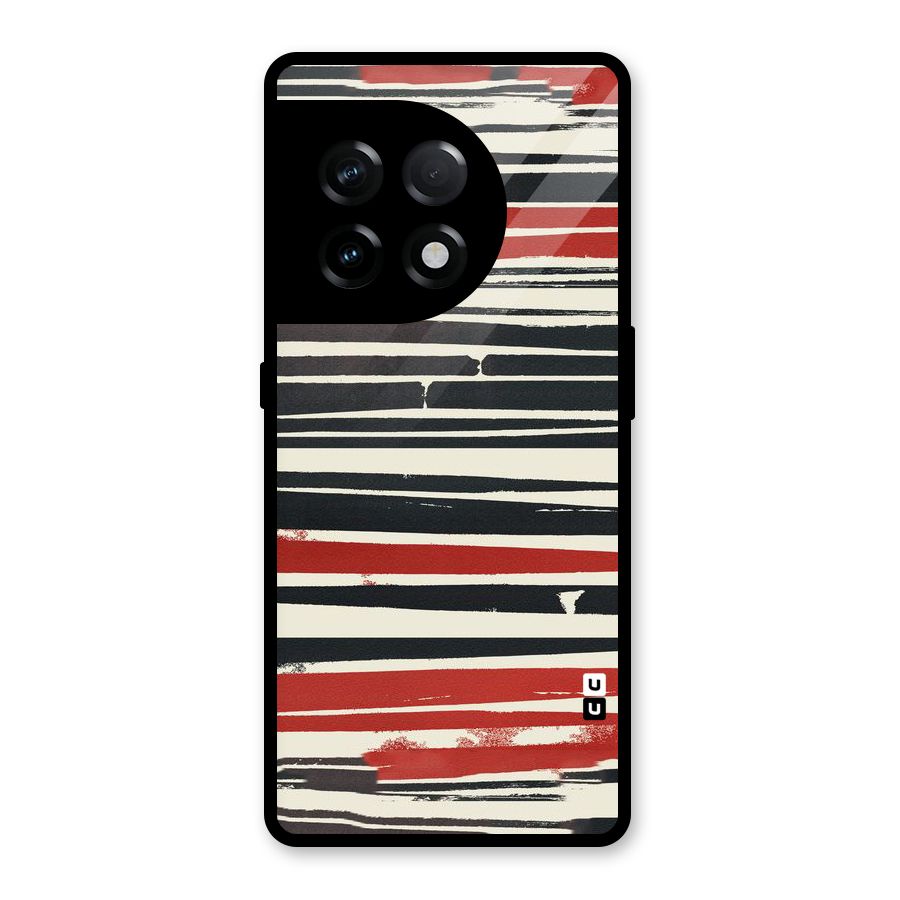 Messy Vintage Stripes Glass Back Case for OnePlus 11R