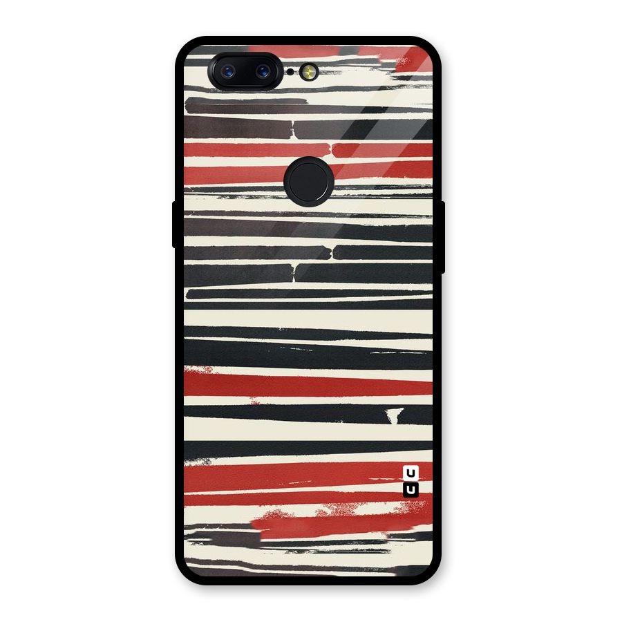 Messy Vintage Stripes Glass Back Case for OnePlus 5T