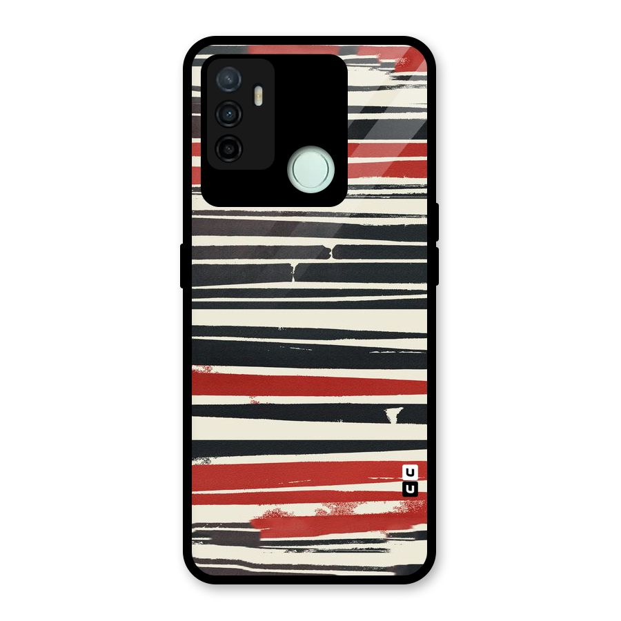 Messy Vintage Stripes Glass Back Case for Oppo A53