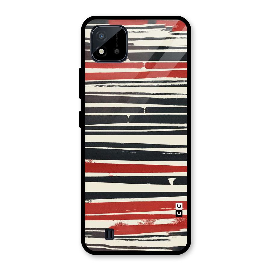 Messy Vintage Stripes Glass Back Case for Realme C11 2021
