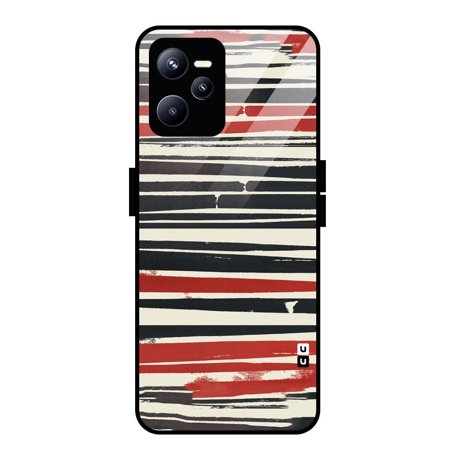 Messy Vintage Stripes Glass Back Case for Realme C35