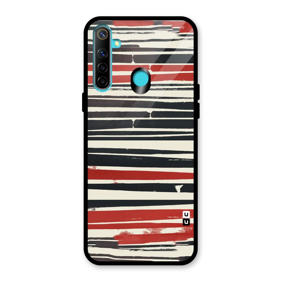 Messy Vintage Stripes Glass Back Case for Realme Narzo 10