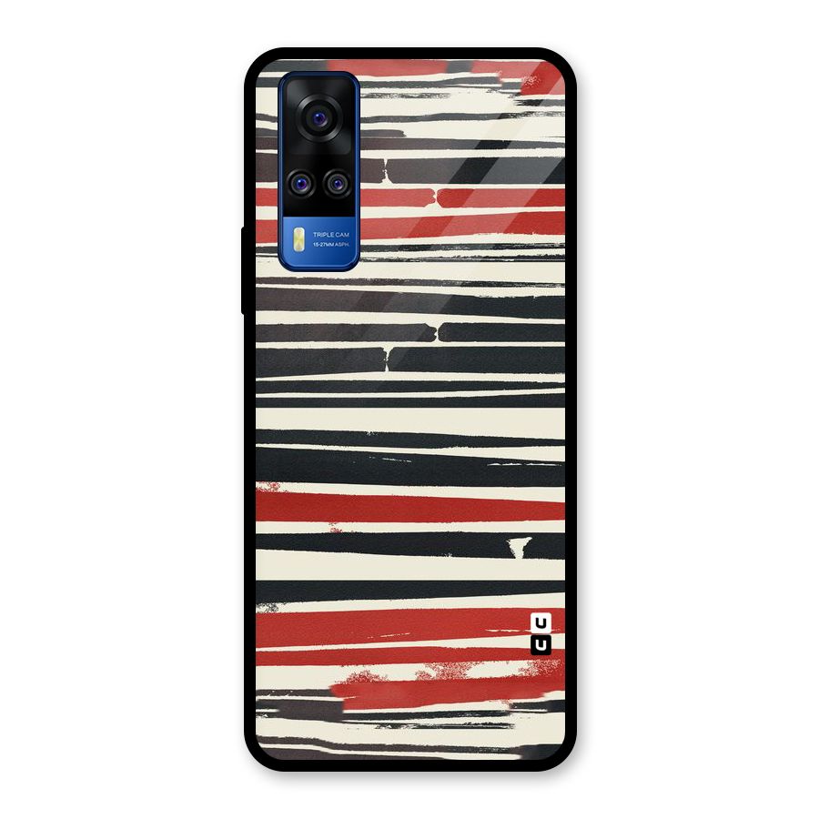 Messy Vintage Stripes Glass Back Case for Vivo Y31
