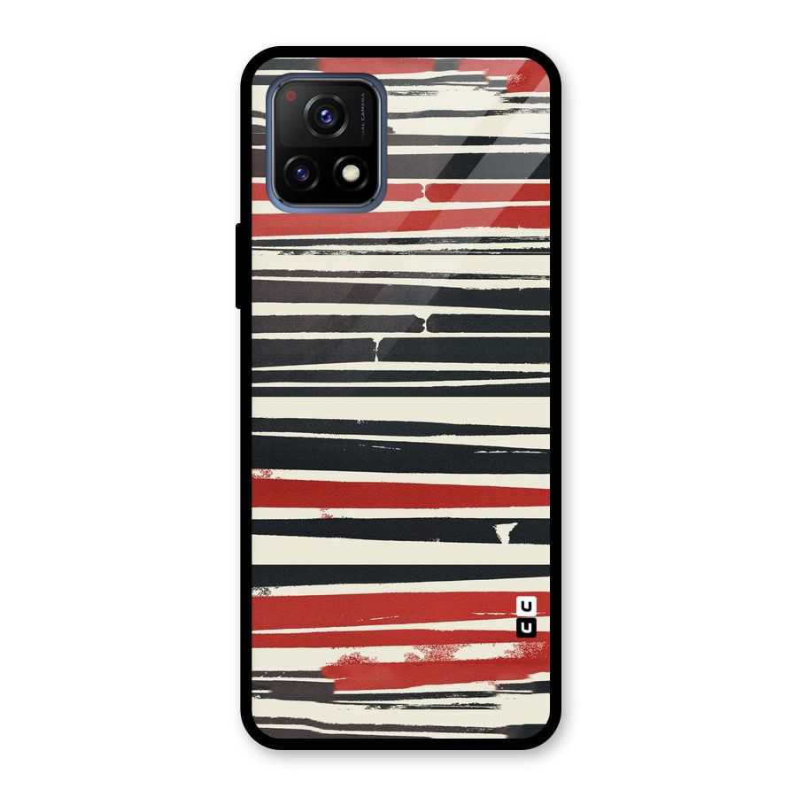 Messy Vintage Stripes Glass Back Case for Vivo Y72 5G