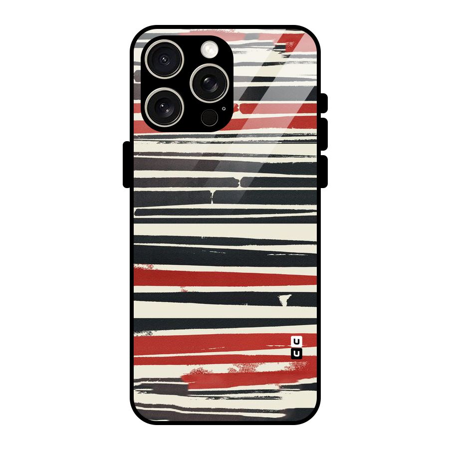 Messy Vintage Stripes Glass Back Case for iPhone 15 Pro Max