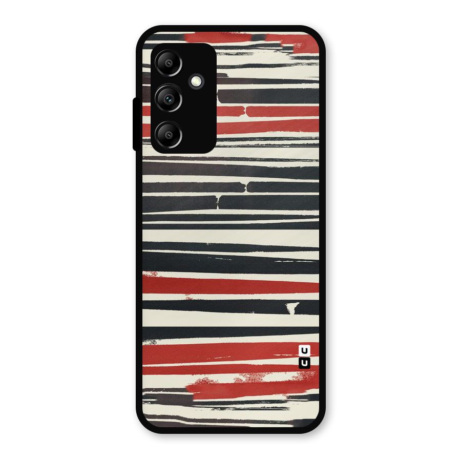 Messy Vintage Stripes Metal Back Case for Galaxy A14 5G