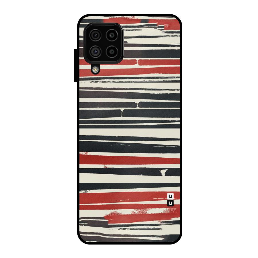 Messy Vintage Stripes Metal Back Case for Galaxy A22 4G