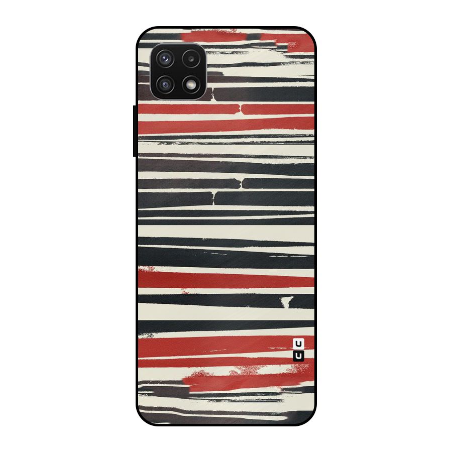 Messy Vintage Stripes Metal Back Case for Galaxy A22 5G