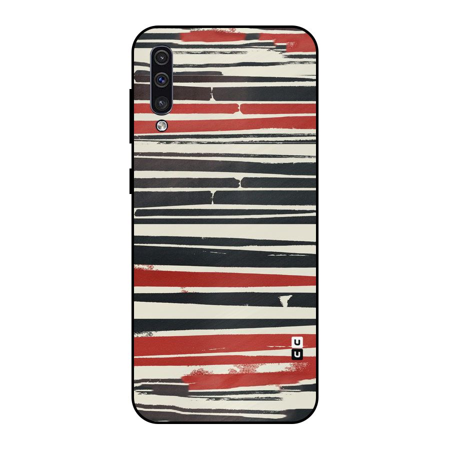 Messy Vintage Stripes Metal Back Case for Galaxy A30s
