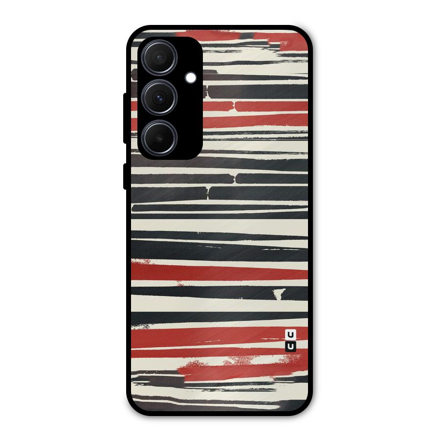 Messy Vintage Stripes Metal Back Case for Galaxy A35