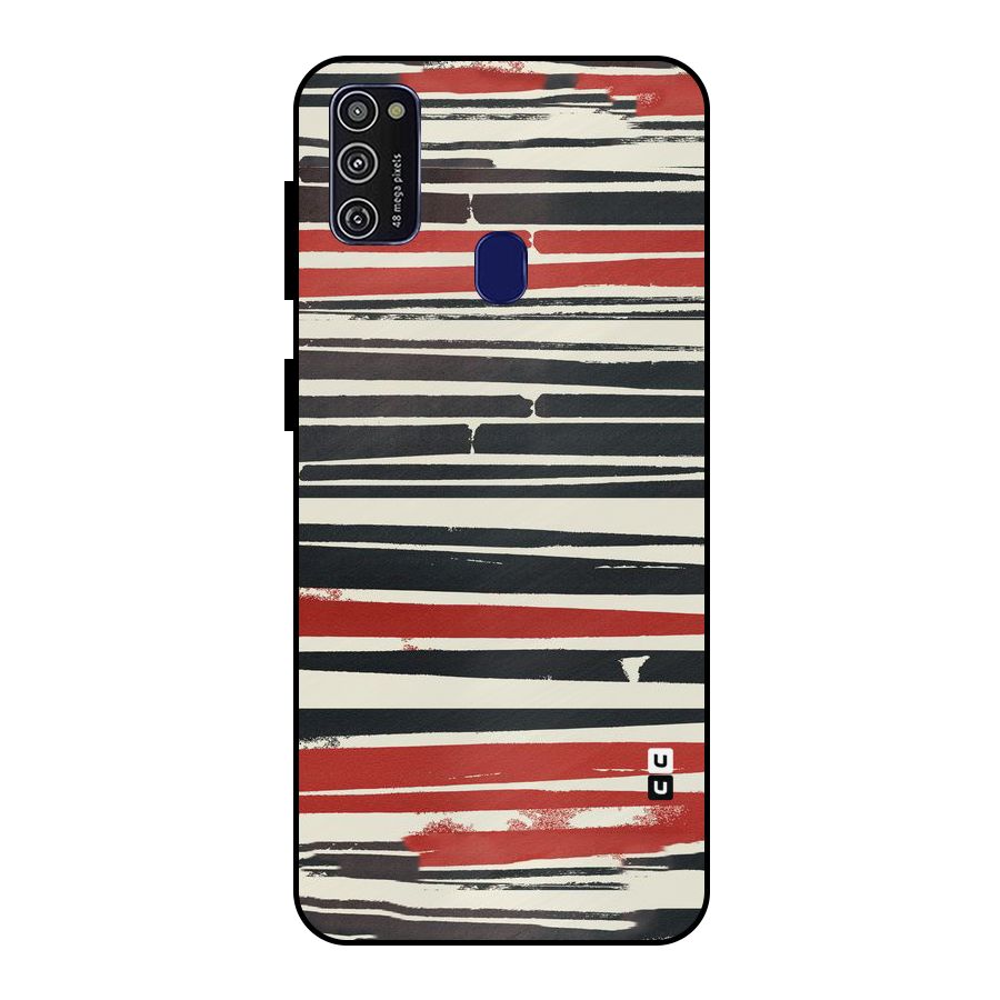 Messy Vintage Stripes Metal Back Case for Galaxy M21
