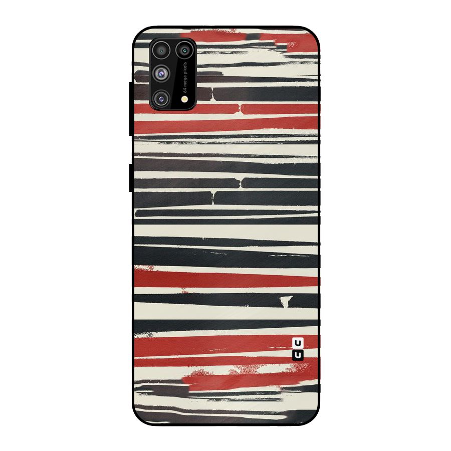 Messy Vintage Stripes Metal Back Case for Galaxy M31