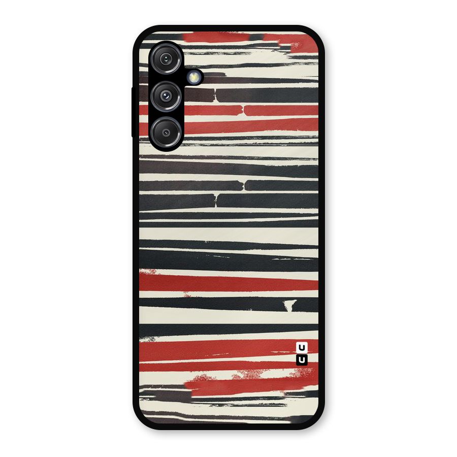 Messy Vintage Stripes Metal Back Case for Galaxy M34 5G