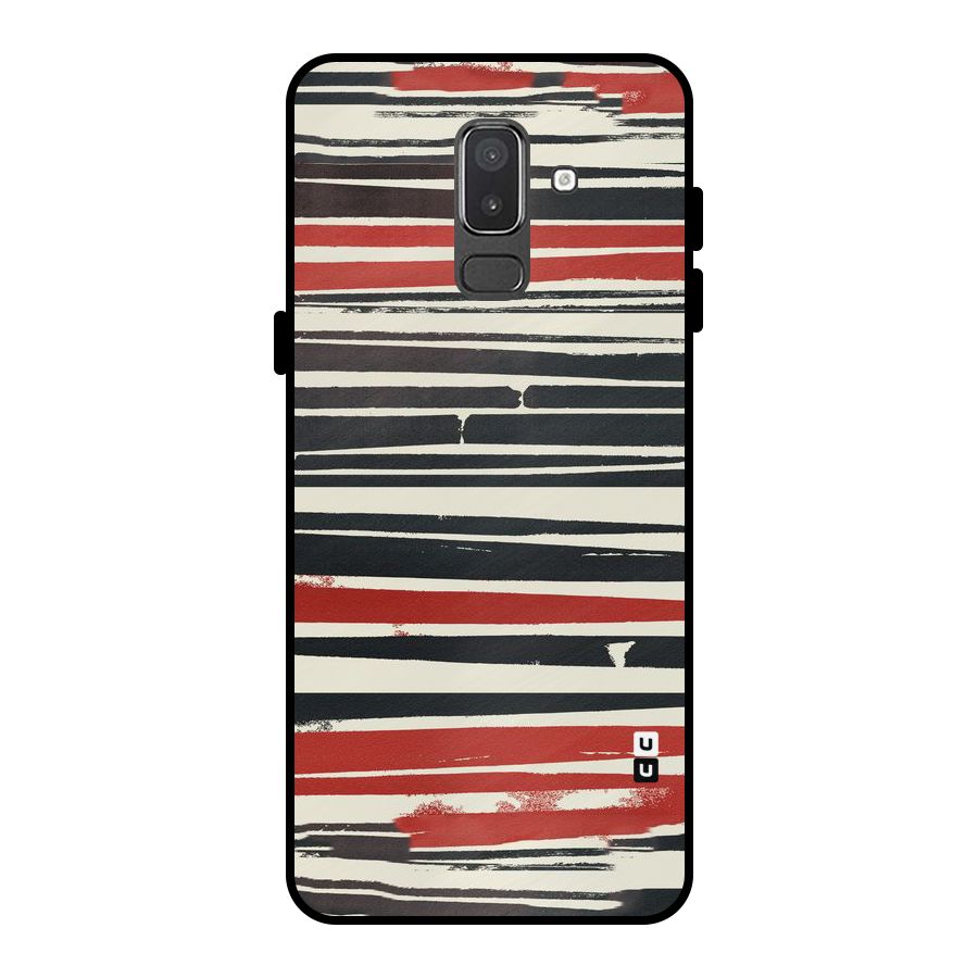 Messy Vintage Stripes Metal Back Case for Galaxy On8 (2018)