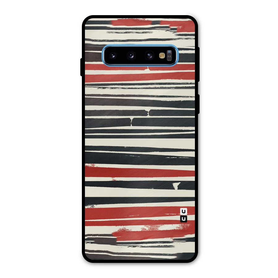 Messy Vintage Stripes Metal Back Case for Galaxy S10