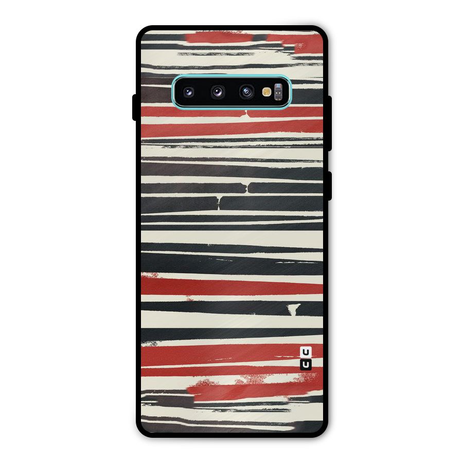 Messy Vintage Stripes Metal Back Case for Galaxy S10 Plus