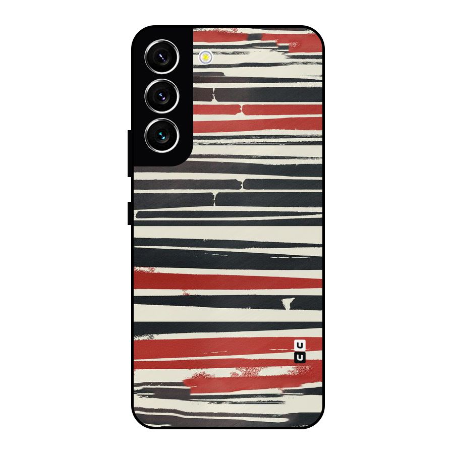 Messy Vintage Stripes Metal Back Case for Galaxy S22 5G