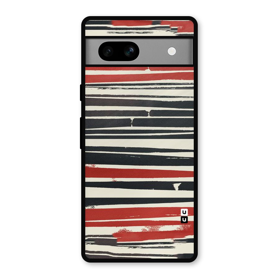 Messy Vintage Stripes Metal Back Case for Google Pixel 7a