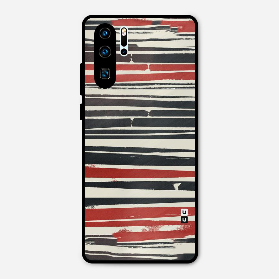 Messy Vintage Stripes Metal Back Case for Huawei P30 Pro
