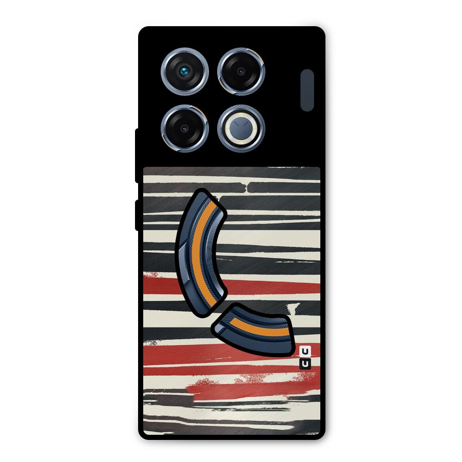 Messy Vintage Stripes Metal Back Case for Infinix GT 20 Pro