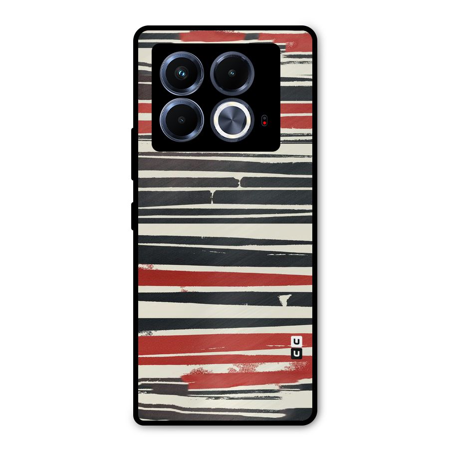 Messy Vintage Stripes Metal Back Case for Infinix Note 40 5G