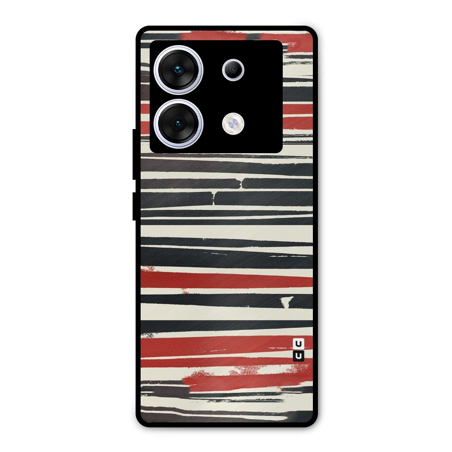 Messy Vintage Stripes Metal Back Case for Infinix Zero 30 5G