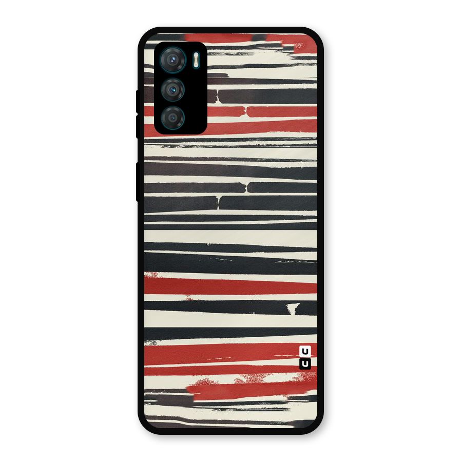 Messy Vintage Stripes Metal Back Case for Moto G42