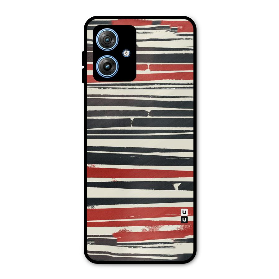 Messy Vintage Stripes Metal Back Case for Moto G54