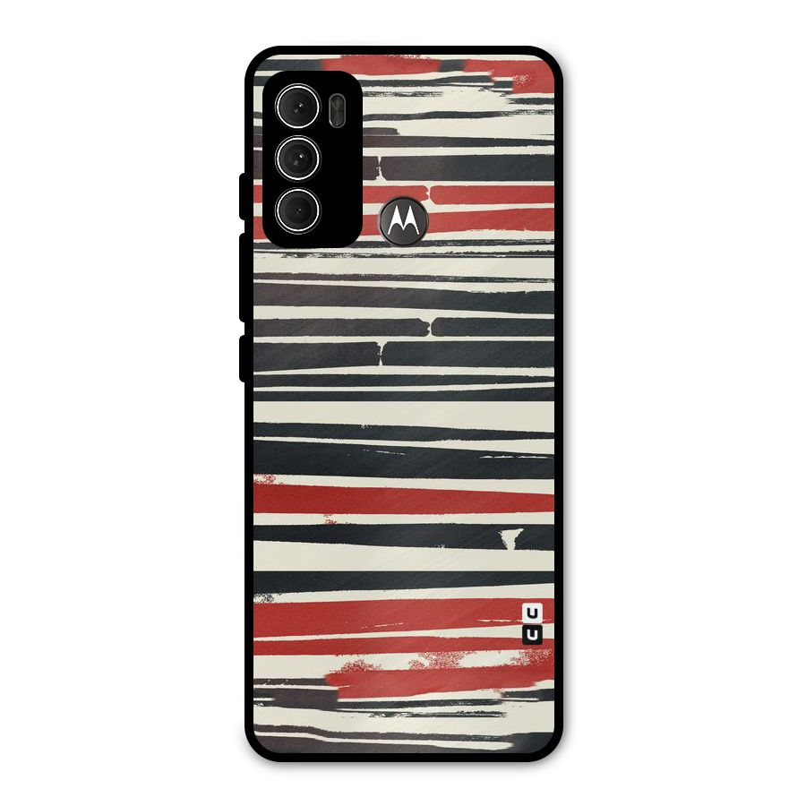 Messy Vintage Stripes Metal Back Case for Moto G60