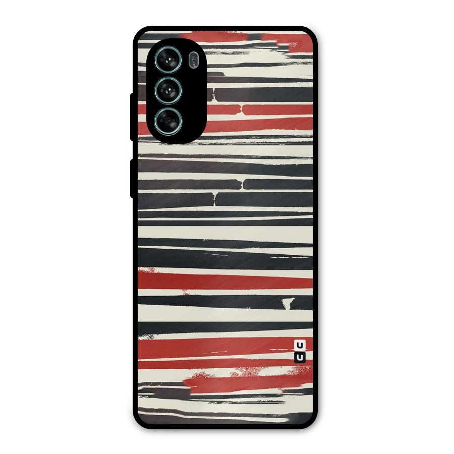 Messy Vintage Stripes Metal Back Case for Moto G62