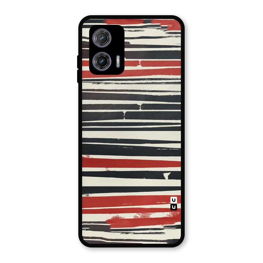 Messy Vintage Stripes Metal Back Case for Moto G73