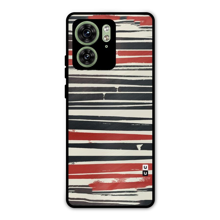 Messy Vintage Stripes Metal Back Case for Motorola Edge 40 5G