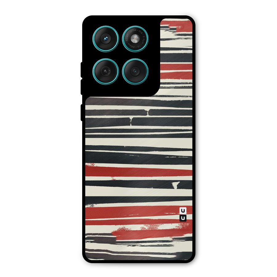 Messy Vintage Stripes Metal Back Case for Motorola Edge 60