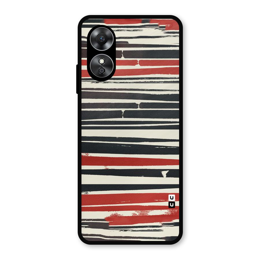 Messy Vintage Stripes Metal Back Case for Oppo A17
