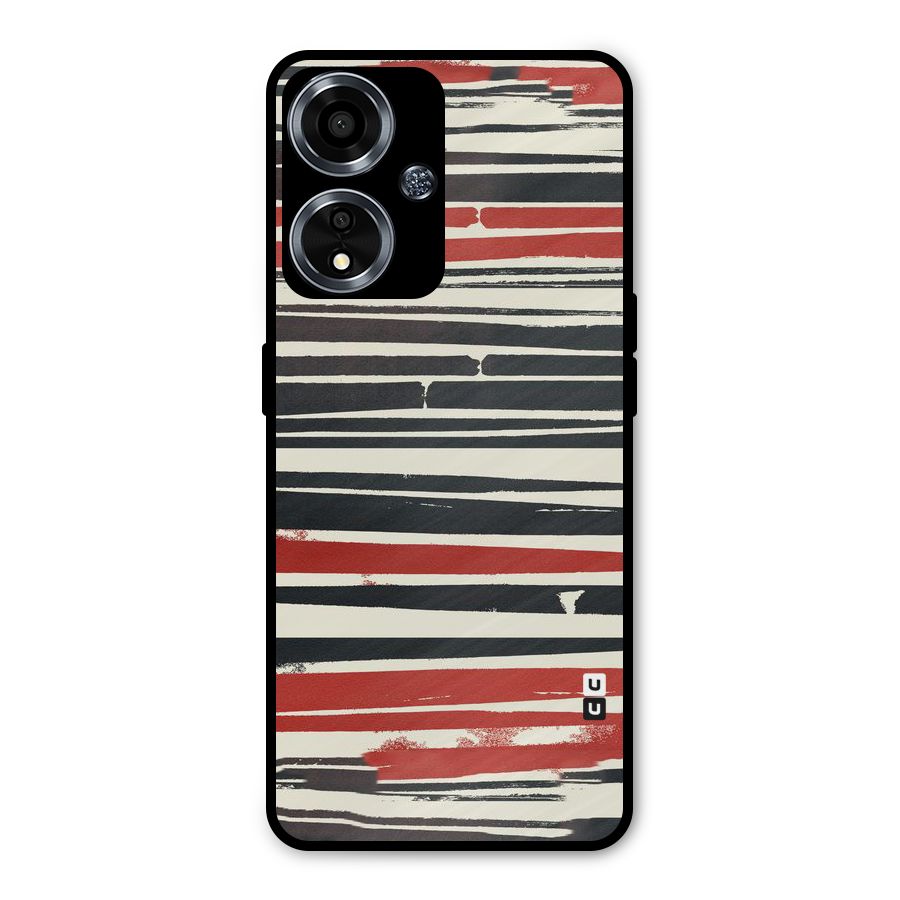 Messy Vintage Stripes Metal Back Case for Oppo A59