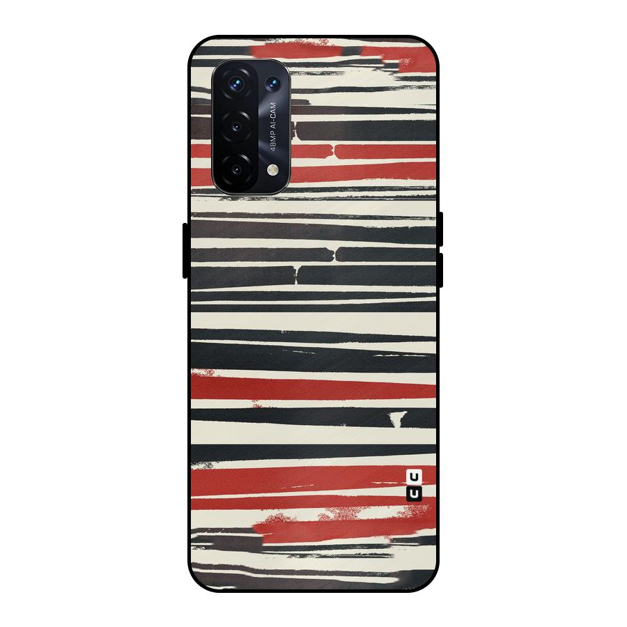 Messy Vintage Stripes Metal Back Case for Oppo A74 5G
