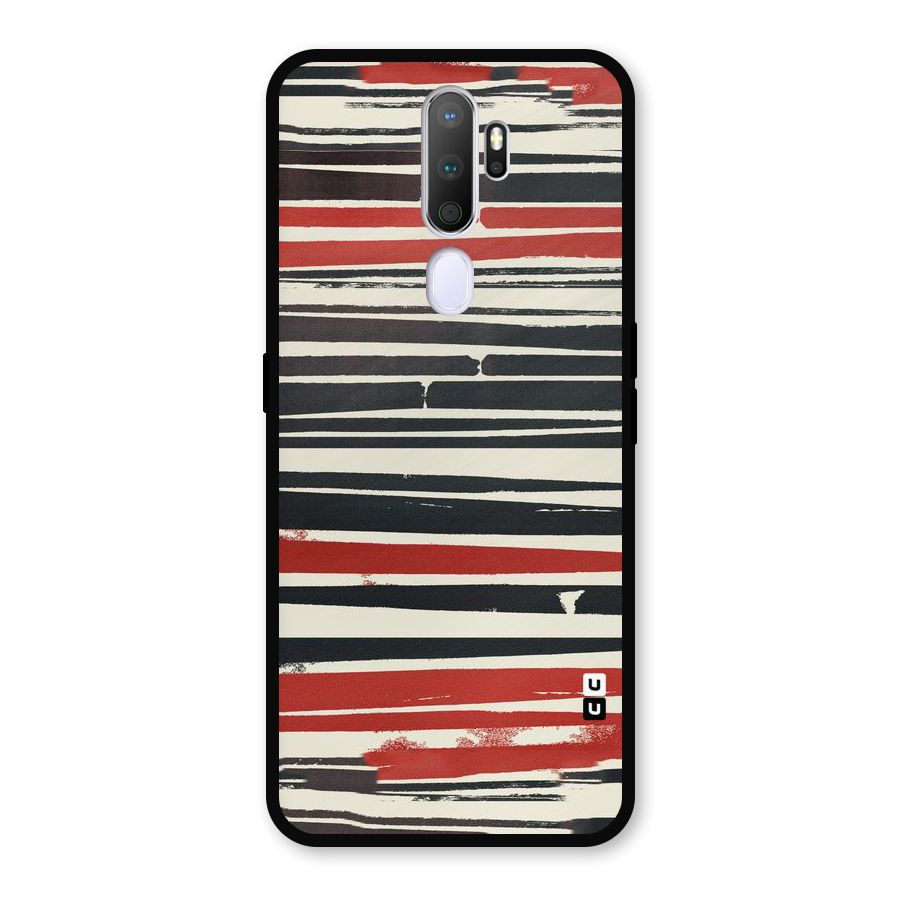 Messy Vintage Stripes Metal Back Case for Oppo A9 (2020)