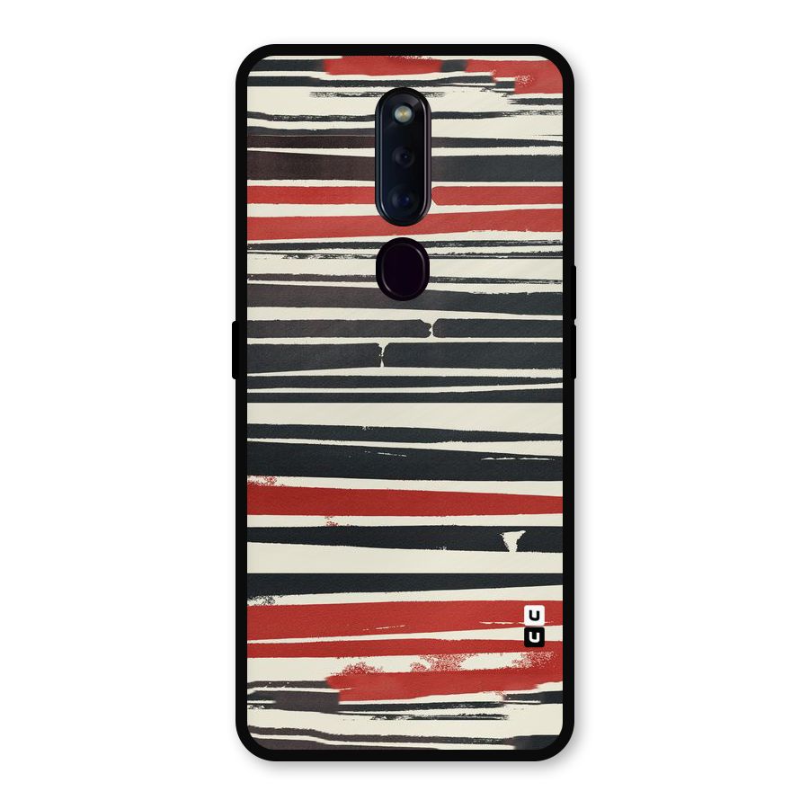 Messy Vintage Stripes Metal Back Case for Oppo F11 Pro