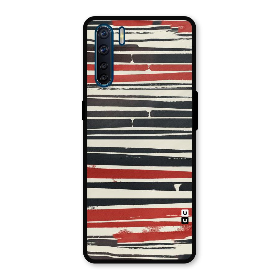 Messy Vintage Stripes Metal Back Case for Oppo F15