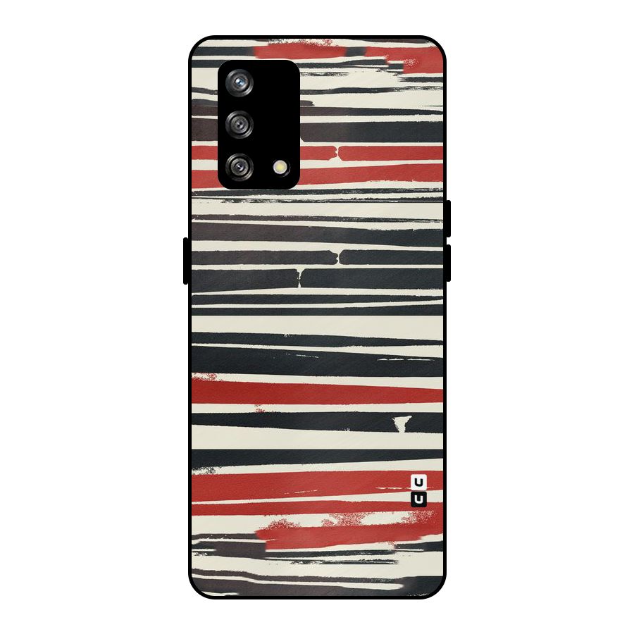 Messy Vintage Stripes Metal Back Case for Oppo F19