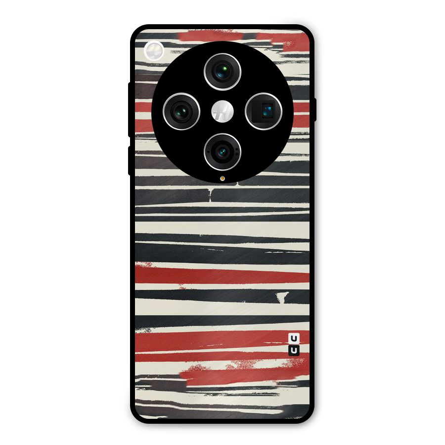 Messy Vintage Stripes Metal Back Case for Oppo Find X8 Pro