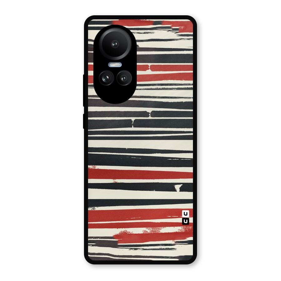 Messy Vintage Stripes Metal Back Case for Oppo Reno10 Pro