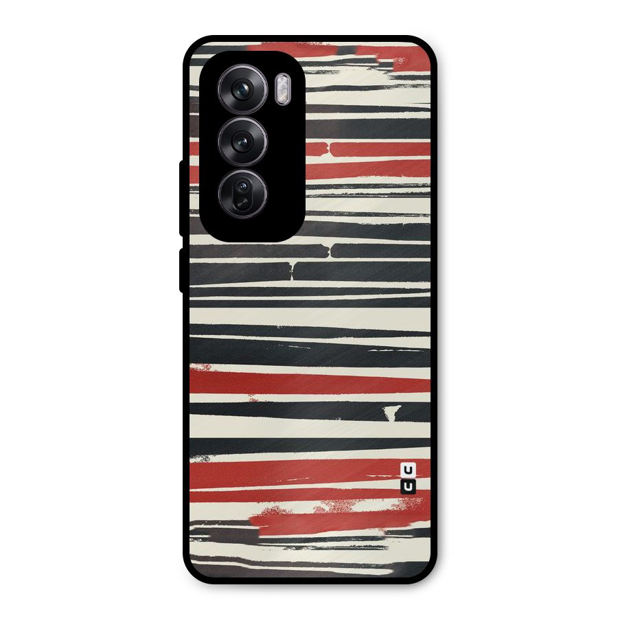 Messy Vintage Stripes Metal Back Case for Oppo Reno12 Pro