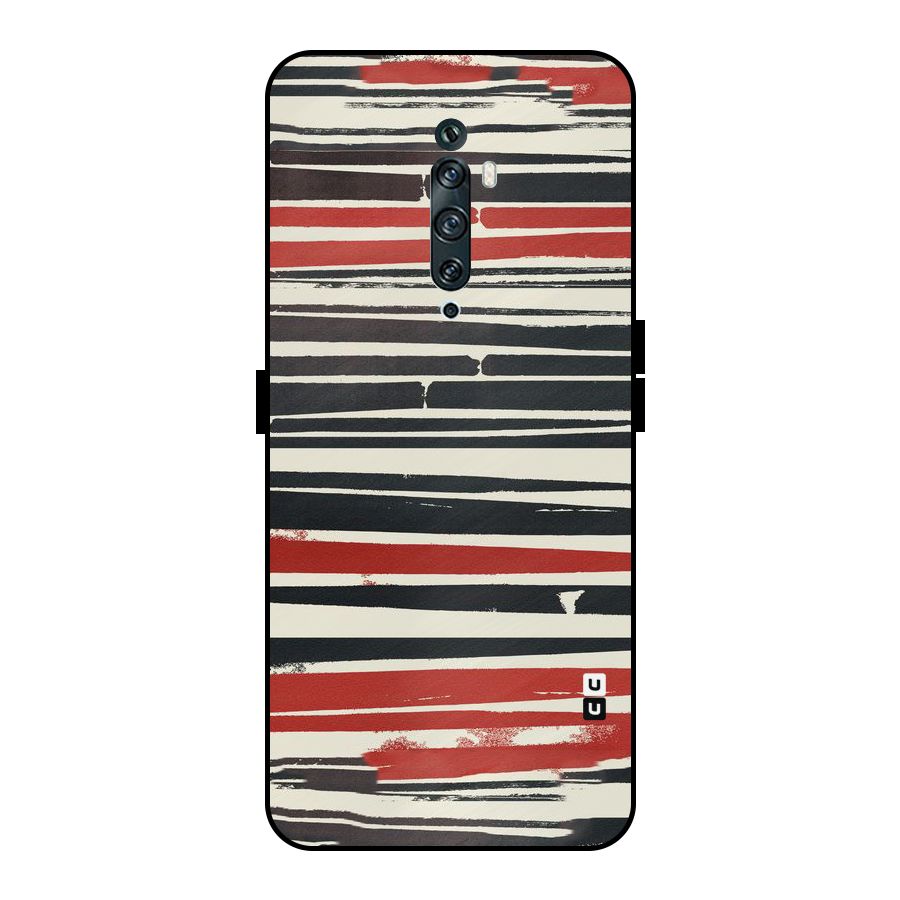 Messy Vintage Stripes Metal Back Case for Oppo Reno2 Z