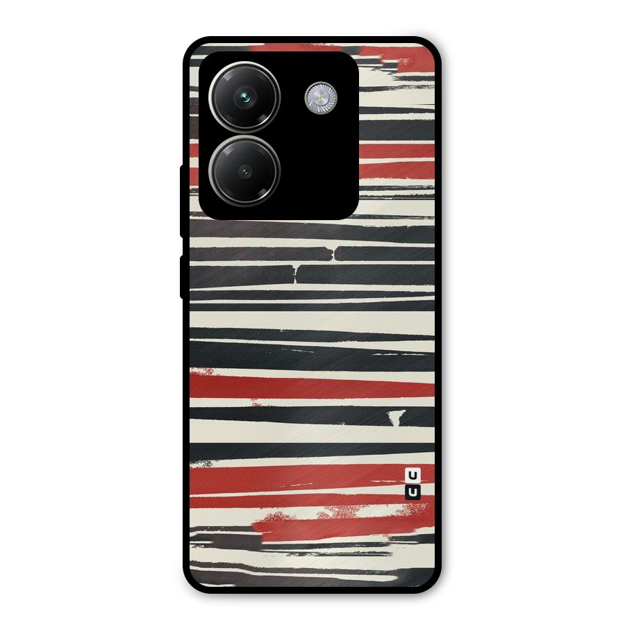 Messy Vintage Stripes Metal Back Case for Poco M7 Pro 5G