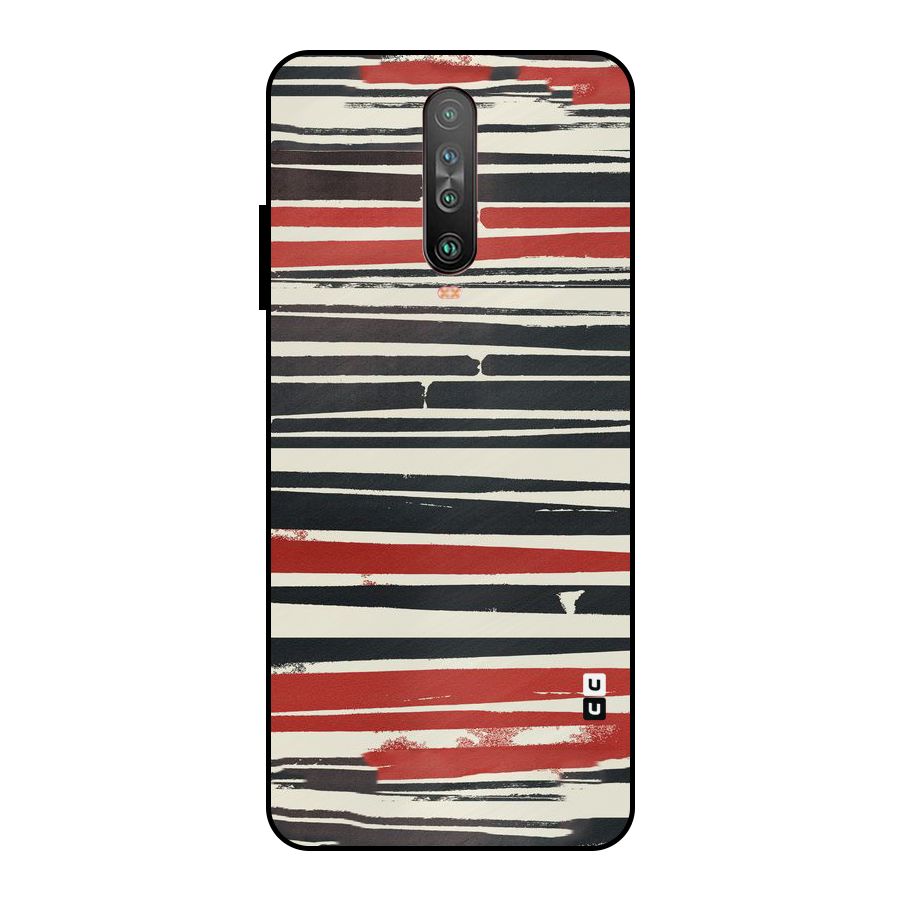 Messy Vintage Stripes Metal Back Case for Poco X2