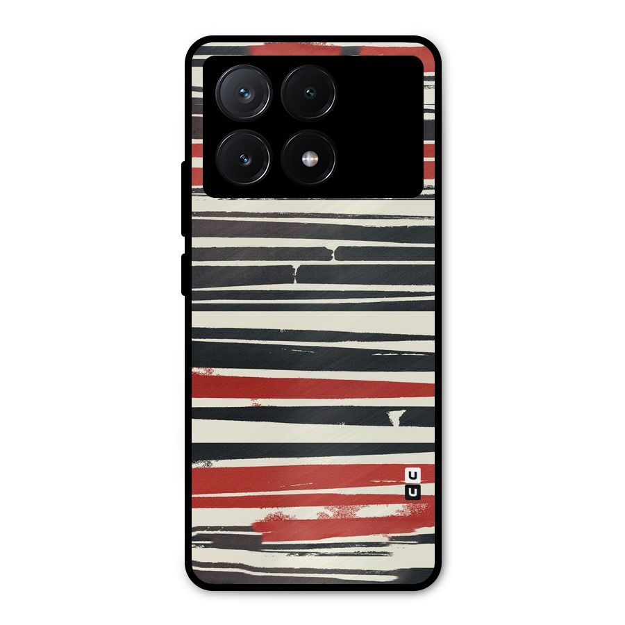 Messy Vintage Stripes Metal Back Case for Poco X6 Pro