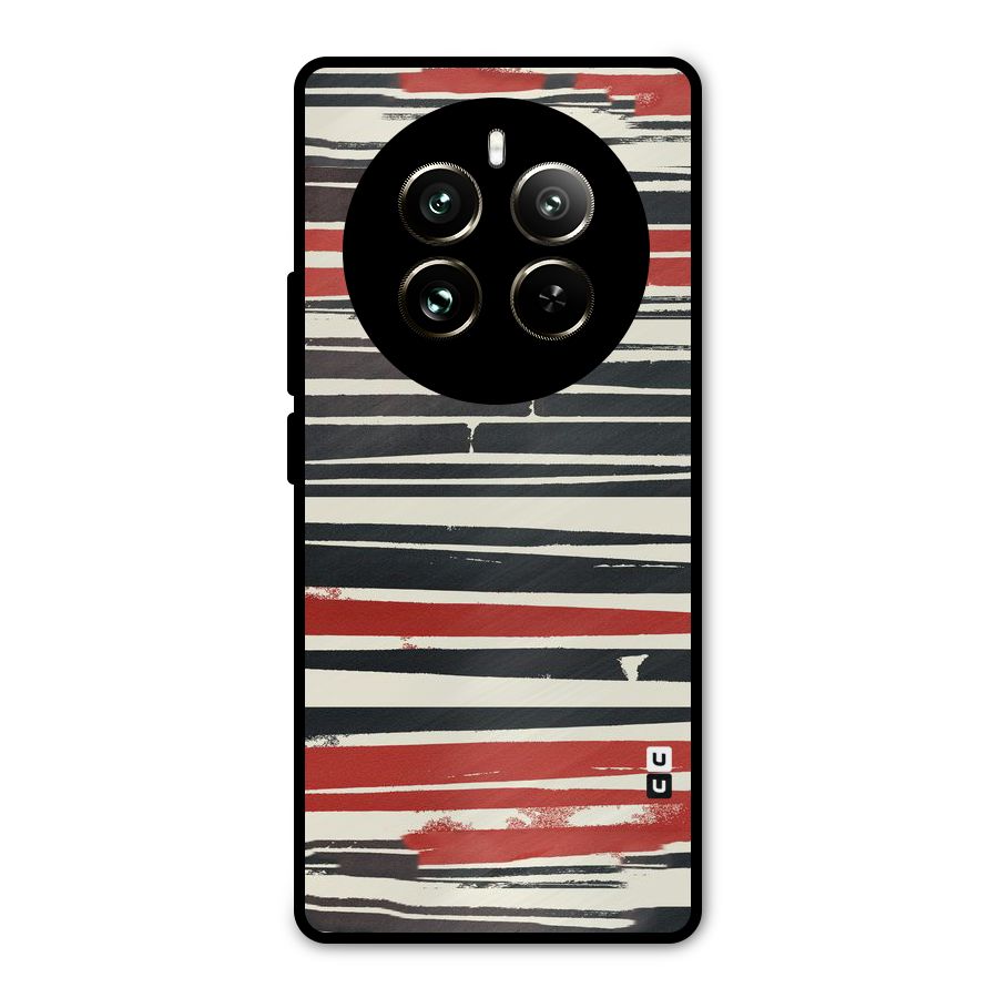 Messy Vintage Stripes Metal Back Case for Realme 12 Pro