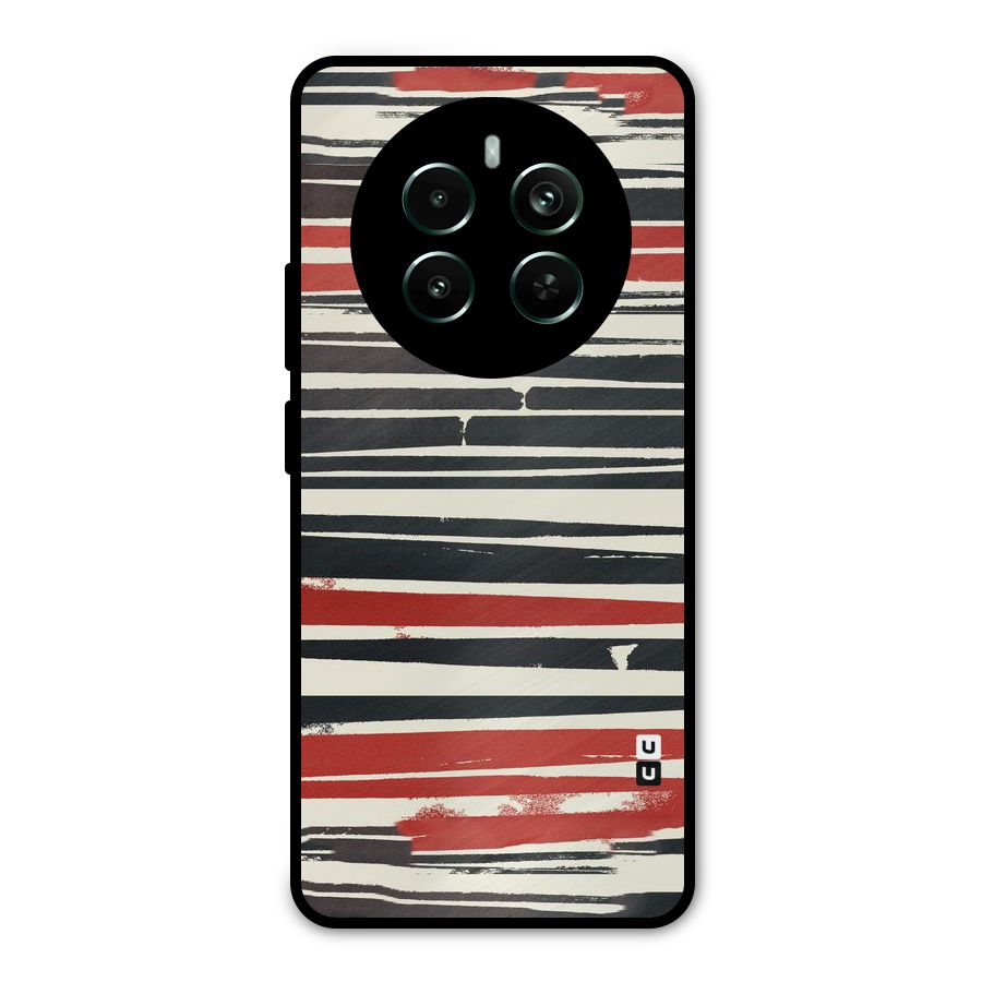 Messy Vintage Stripes Metal Back Case for Realme 12 Pro Plus